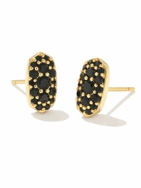Kendra Scott Grayson Crystal Stud Earrings - Gold Black Crystal